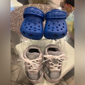 Baby soft bottom new balance and baby crocs size 2/3